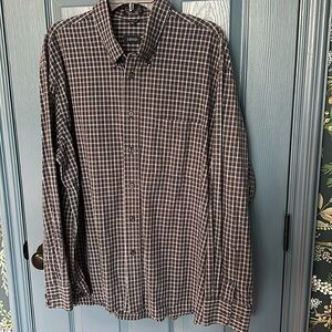 Izod sueded poplin XL men’s navy plaid shirt